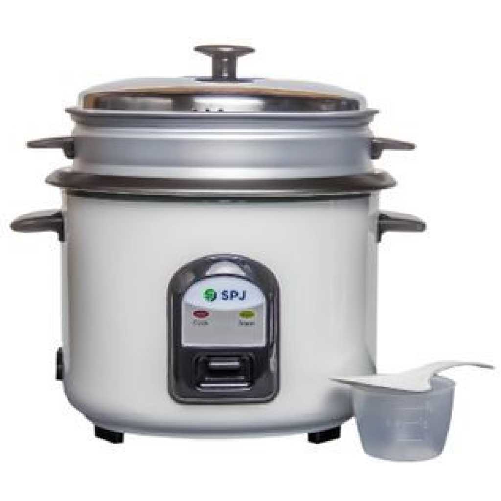 SPJ 1.8 Liters Rice Cooker With Steamer - White