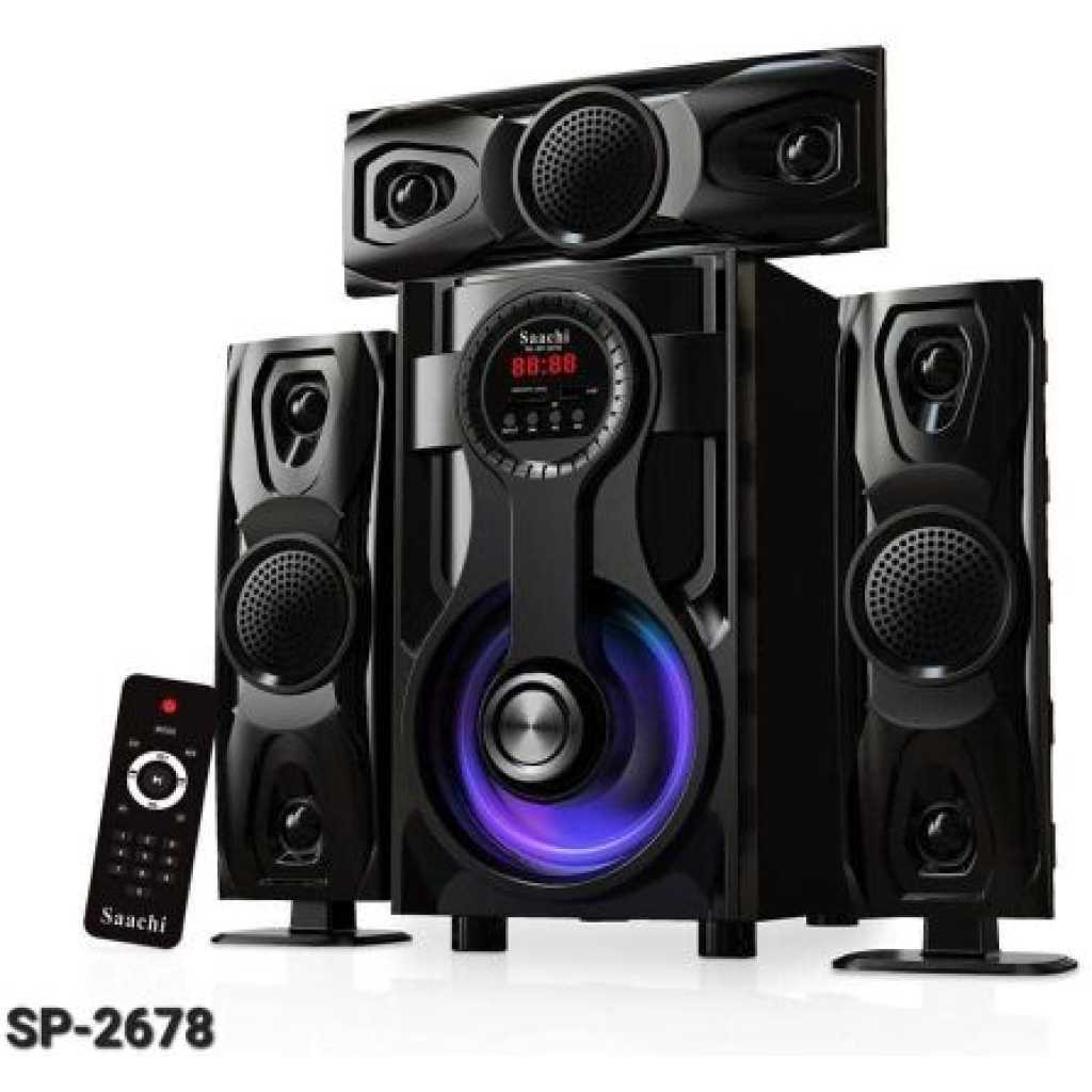 Saachi 3.1CH 10000watts AC/DC FM/BT/USB Sub Woofer System, Multi-Speaker Home Theatre System - Black