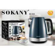 Sokany Electric Kettle 1.7 Liters For Boiling Milk And Water With Unique Design-Blue/Black