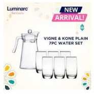 Luminarc Vigne & Kone Plain 7Pc Water Set Glasses And 1.3L Juice Jug"