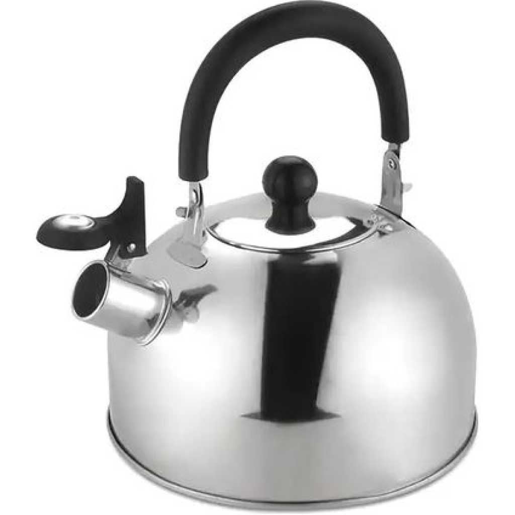 9 Pieces Cookware Set With A Whistling Kettle-Silver