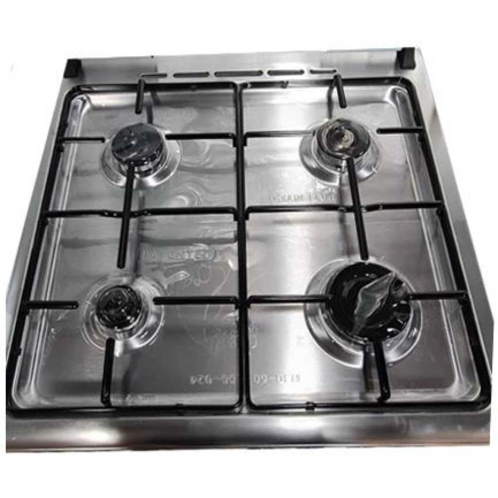 Titan Free Standing Full Gas Cooker, 60x60cm, 4 Gas Burners, Gas Oven & Grill - TN-FC6400XA - Silver