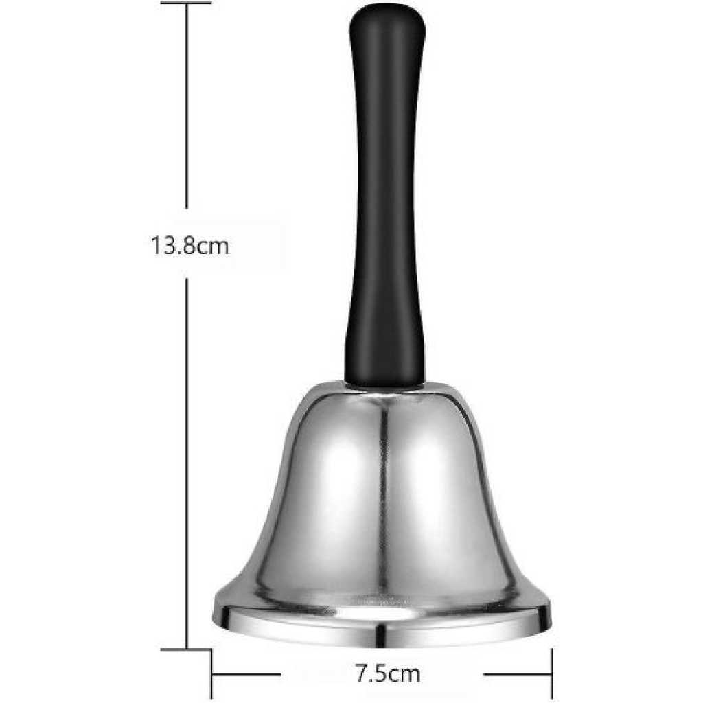 Stainless Steel Hand Bell and Call Bell, Desk Bell Service Bell for Hotels, Schools, Restaurants, Reception Areas, Hospitals, Warehouses