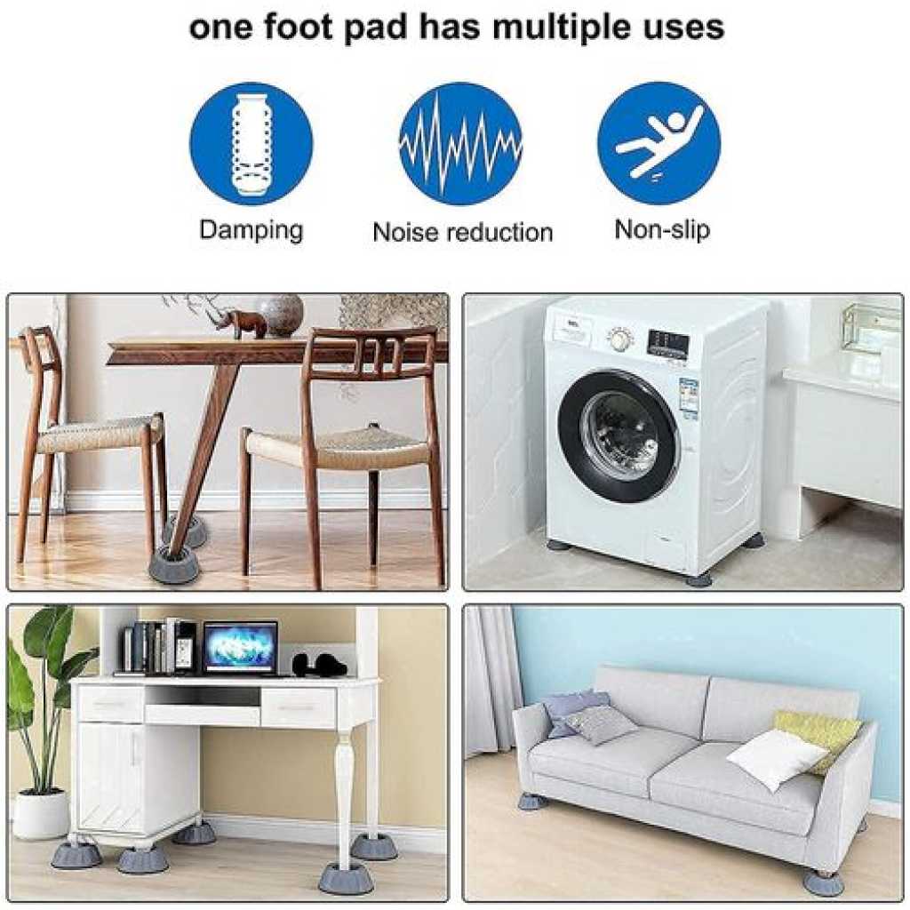 Refrigerator Stand, Washing Machine Stand, Washing Machine Pads, Anti Vibration Pads, Furniture Base Stand, Fridge Stands for Single Door and Double Door (Pack of 4)