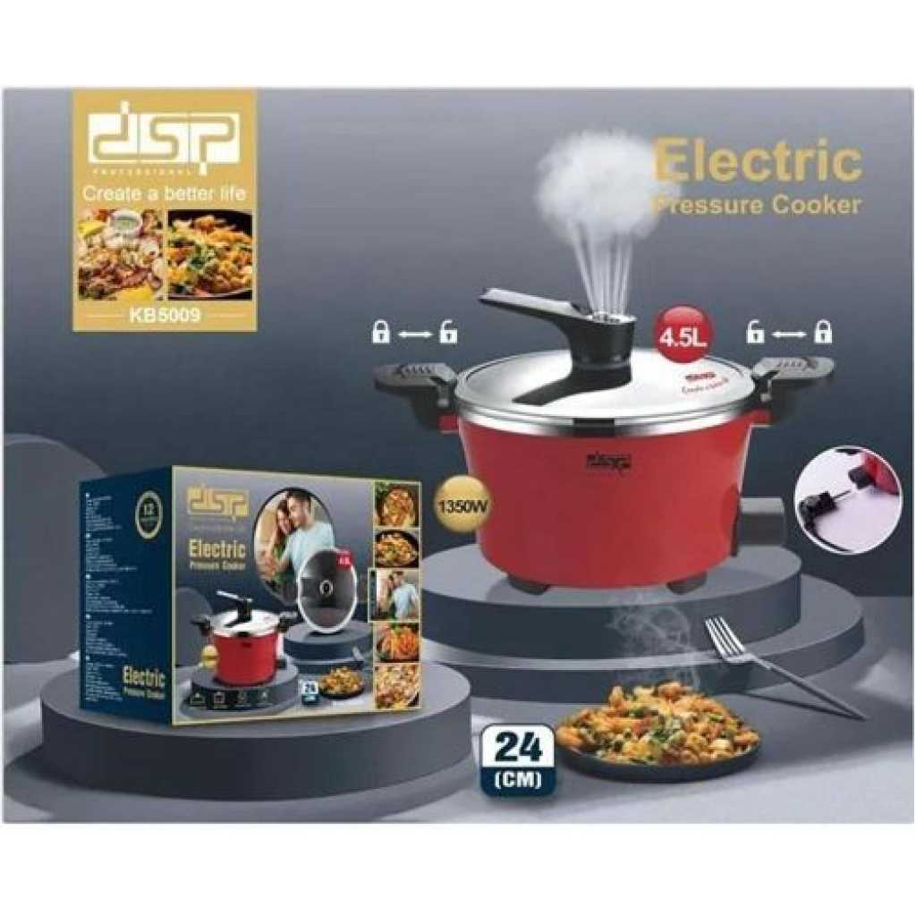Dsp 4.5L New Design Electric Pressure Cooker With Visual Cover-Green/Red