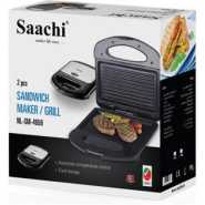 Saachi 2 Slice Sandwich Maker/Grill NL-SM-4659-BK with an Automatic Thermostat