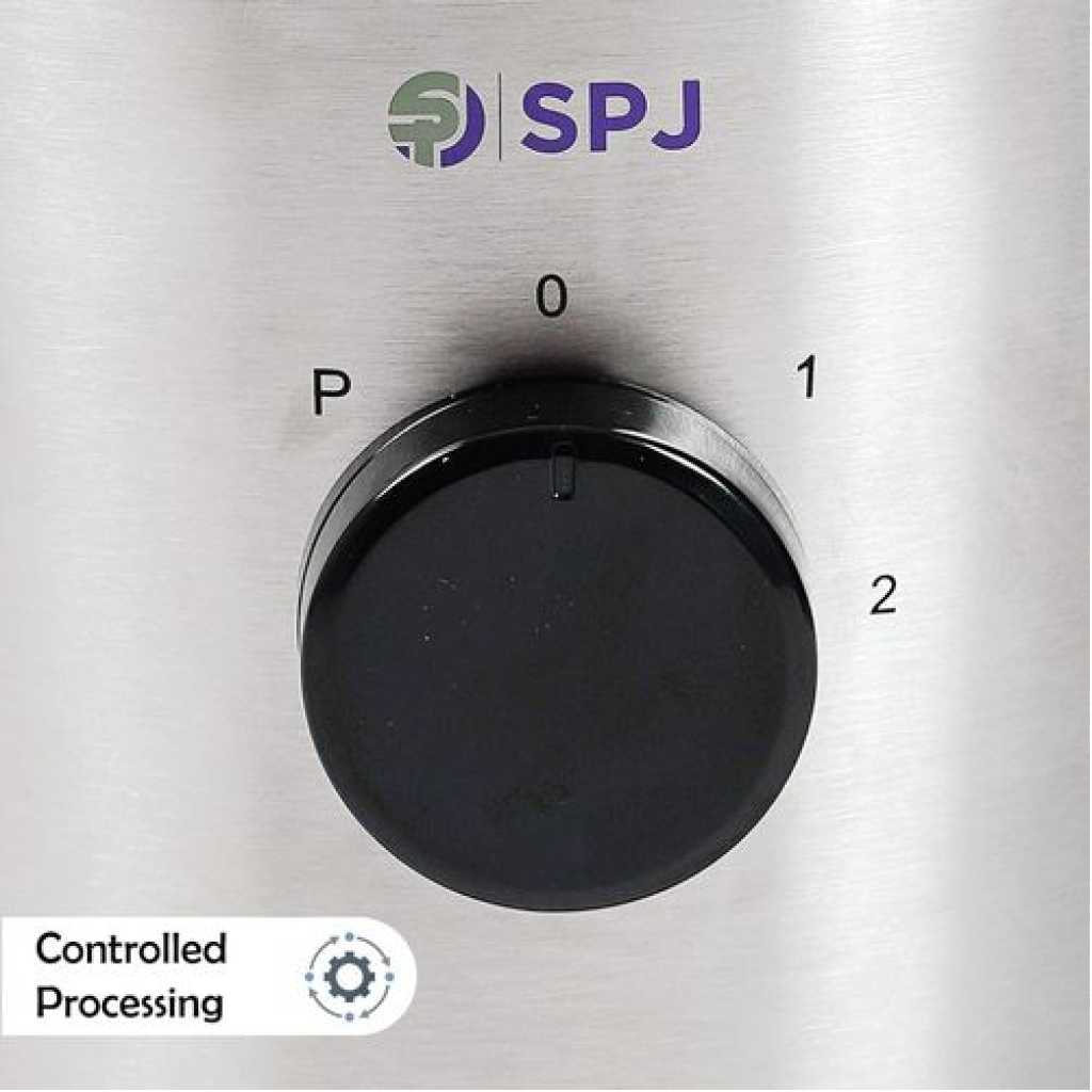 SPJ Proffessional 2 In 1 Blender, Grinder (Glass Jar) 1.5L - Siver & Black