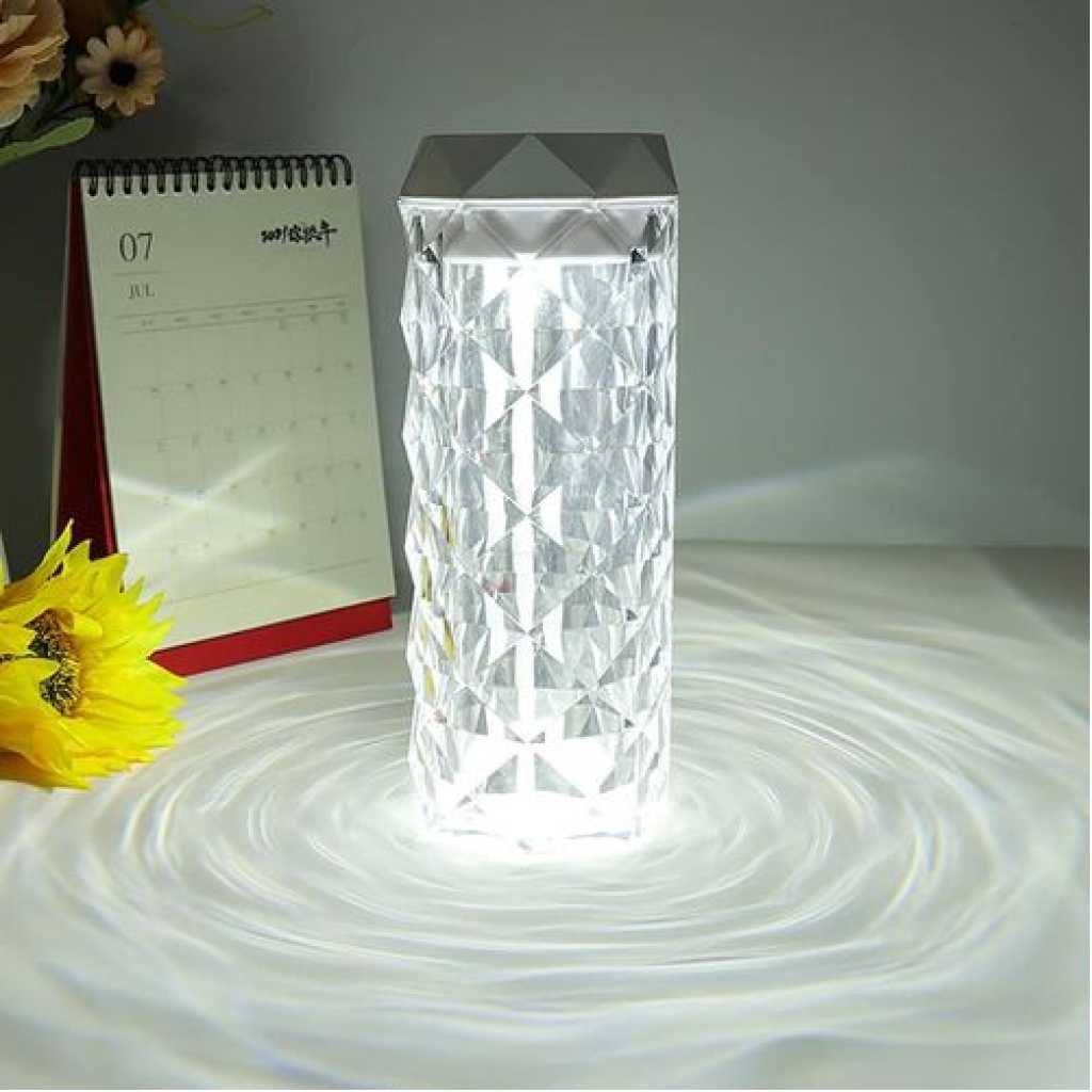 Crystal Lamp Air Humidifier Color Night Light Touch Lamp With Cool Mist Maker Fogger LED Atmosphere Room Decoration Home Decor Lights with 7 Colors Touch Control Night Light Noiseless Humidifier for Home, Office, Yoga with Auto-Off Protection,400ml