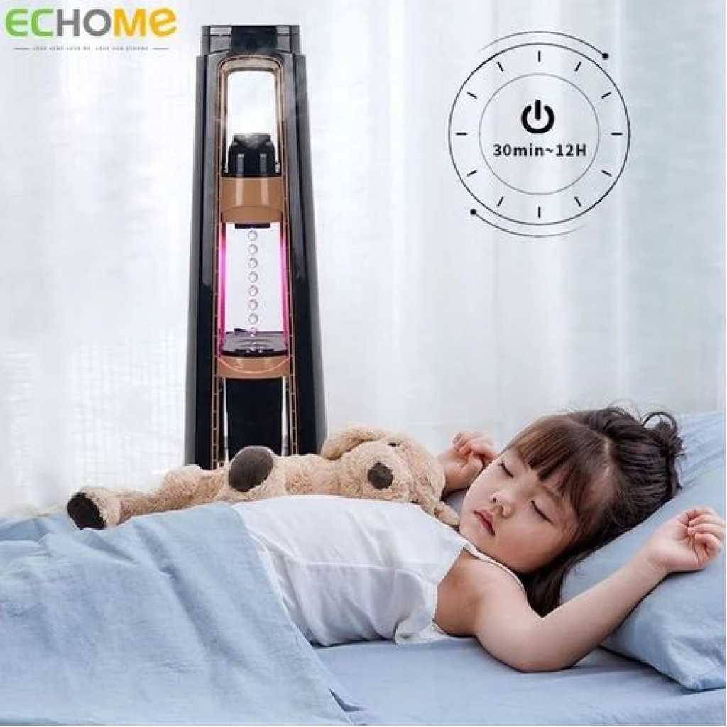 Boma 5 In 1 Bladeless Fan with Remote Control Floor Humidifying Aromatherapy Anti-Gravity Water Drop Tower Fan Air Cooling