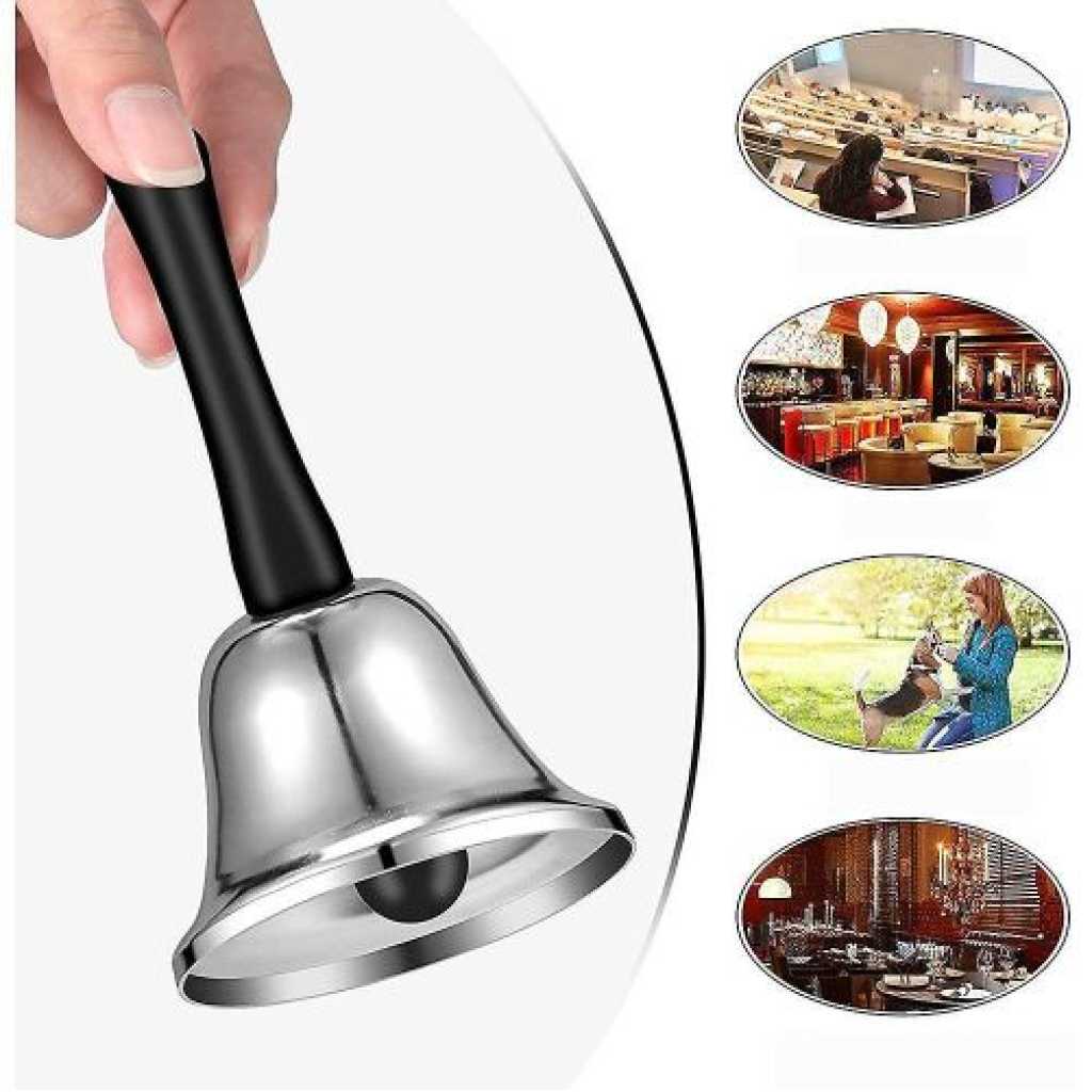 Stainless Steel Hand Bell and Call Bell, Desk Bell Service Bell for Hotels, Schools, Restaurants, Reception Areas, Hospitals, Warehouses