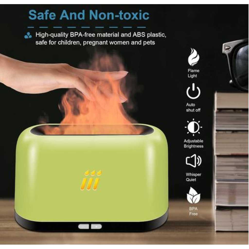 Oil Diffuser with Flame Light Air Aroma Humidifier for Home Large & Small Room,Office or Yoga