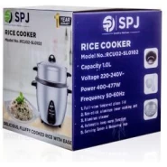 SPJ 1 Liters Rice Cooker With Steamer - Silver