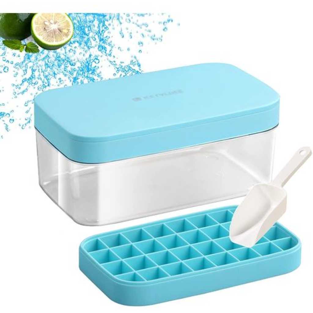 Ice Cube Trays, Easy-Release Silicone & Flexible 15-Ice Cube Trays With Spill-Resistant Removable Lid, BPA Free, For Cocktail, Freezer, Stackable Ice Trays With Cover