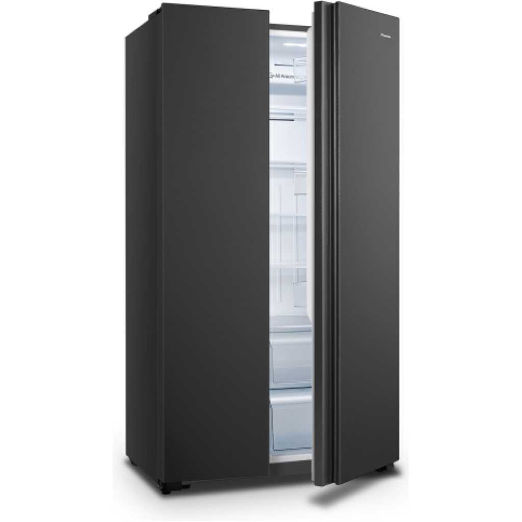 Hisense 560L Fridge, RC-56WS4S2 Side By Side Door Frost Free Refrigerator - Black