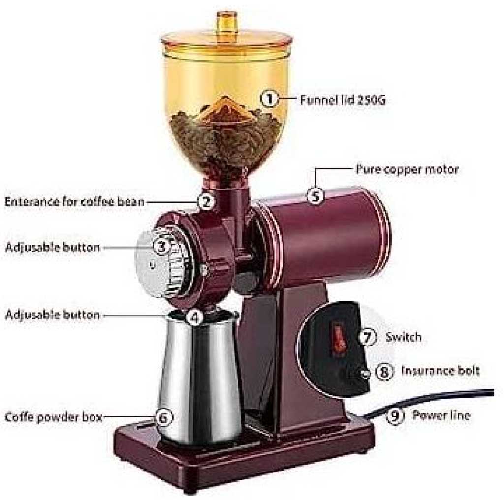 Electric Commercial Coffee Bean Grinder Cereal Nuts Spice Machine Mill