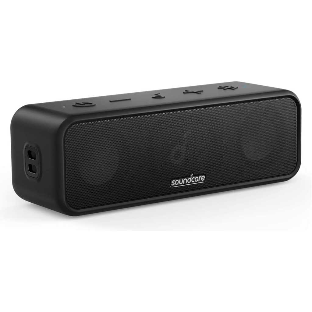 Soundcore Anker 3 Portable Bluetooth Speaker - Wireless, IPX7 Waterproof, 24H Playtime, Pure Titanium Diaphragm Drivers, PartyCast, BassUp, Custom EQ App - for Home, Outdoor, and Beach