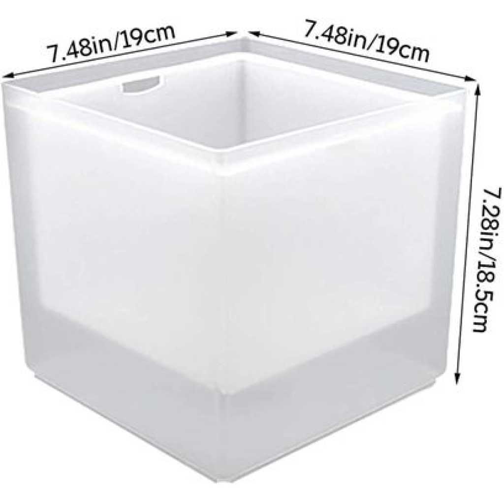 SMETA LED Ice Bucket Color Changing LED Cooler Bucket Double Layer Square Storage Cube Beer Ice Buckets, Portable Champagne Wine Drinks Cocktail Bucket for KTV Parties Bar Home Wedding