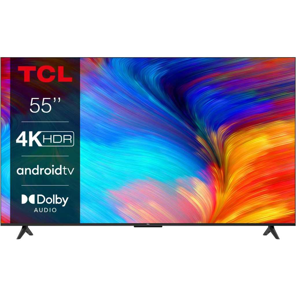 TCL 55-Inch UHD 4K HDR Google TV; Smart Android LED TV, Bluetooth, Youtube, Netflix, Prime Video, Google Play, Chromecast Built-In, With Inbuilt Free To Air Decoder - Black