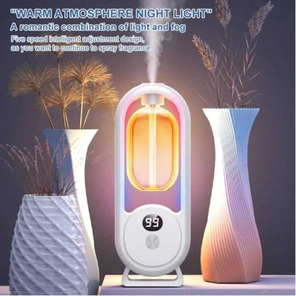 Wall Mounted Digital Display Air Freshener Aroma Diffuser Essential Oil Diffuser Auto Fragrance Dispenser Smell Eliminate Rechargeable Perfume Machine House Toilet Bathroom Remove Air Purifier Flowerdance Bedroom Household Home Living Toilet Deodorant