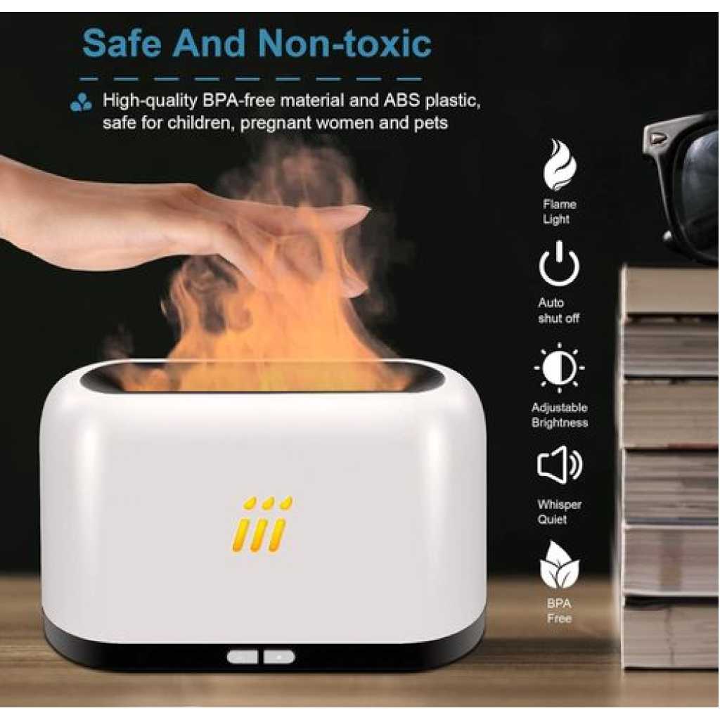 Oil Diffuser with Flame Light Air Aroma Humidifier for Home Large & Small Room,Office or Yoga