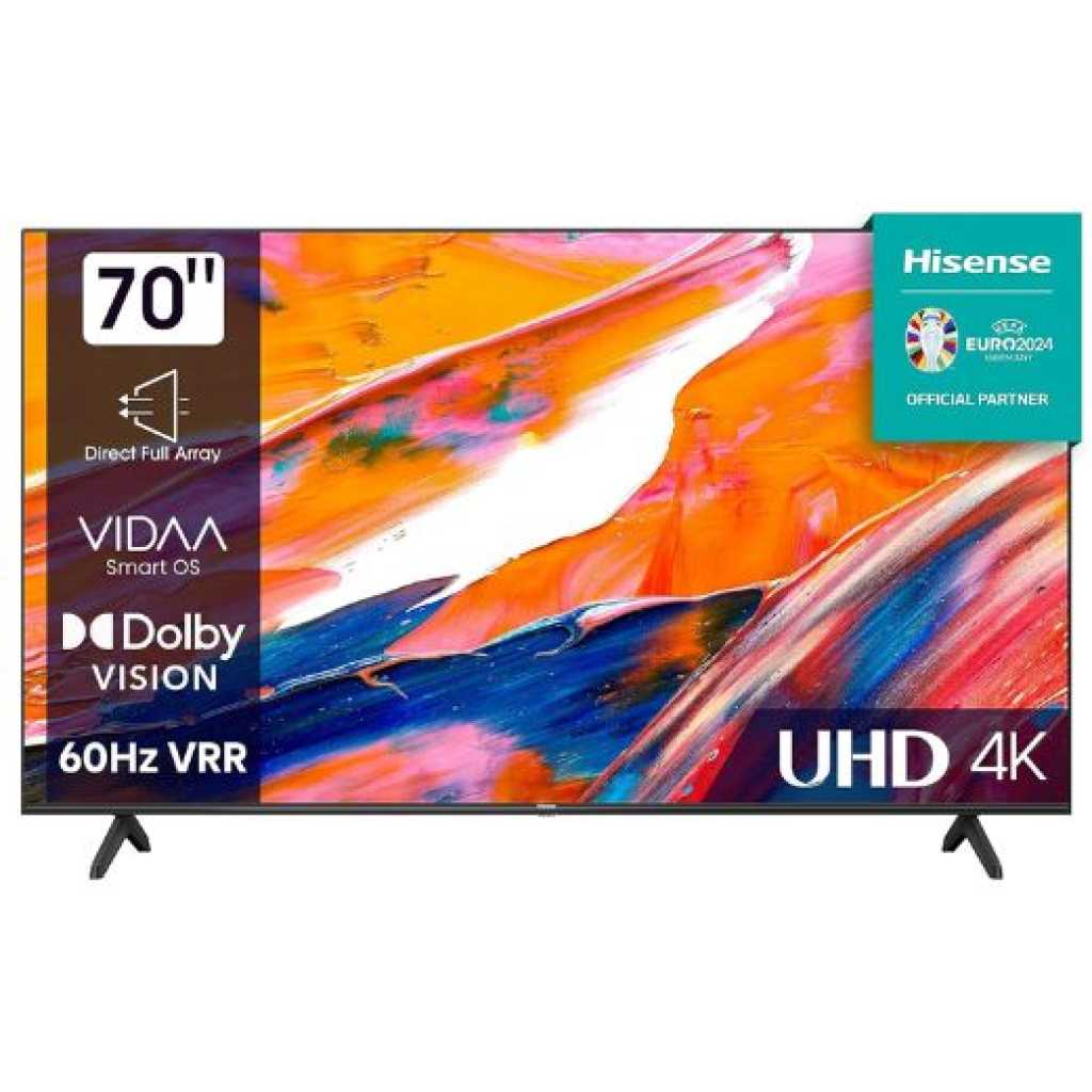 Hisense 70 - Inch 4K UHD Smart VIDAA TV 70A6HS, With Dolby Vision HDR, DTS  Virtual X, Bluetooth And Wi-Fi - Black - TilyExpress Uganda