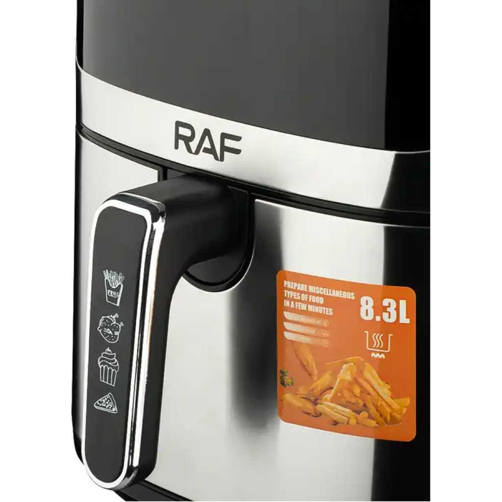 RAF 8L Oven Smart Fryer Oil Free Electric Digital Air Fryers With Weight Scale R5375 - Black