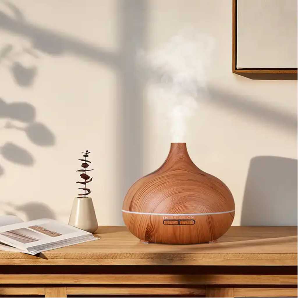 Essential Oil Diffuser 500ml Aroma Diffuser, Air Humidifier Electric Wooden Aromatherapy Diffuser