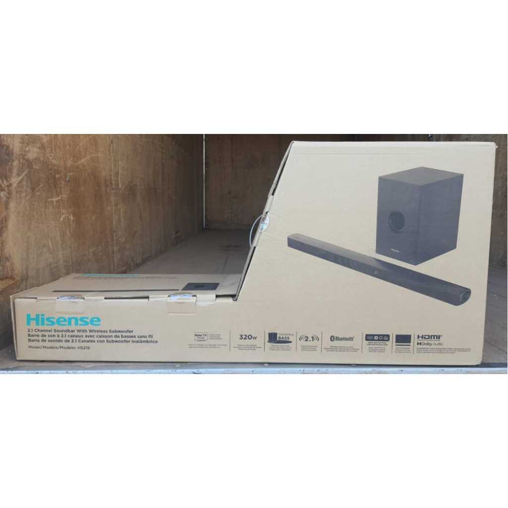 Hisense 2.1 Channel Sound Bar 320W HS219 With Wireless Subwoofer, HDMI, UDB, AUX, Optical, Bluetooth, Dolby Digital, Bass