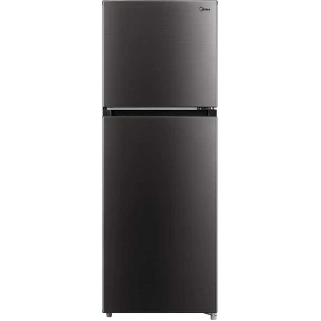 Midea 237L Fridge, Double Door Top Mount Freezer Defrost Refrigerator - Black