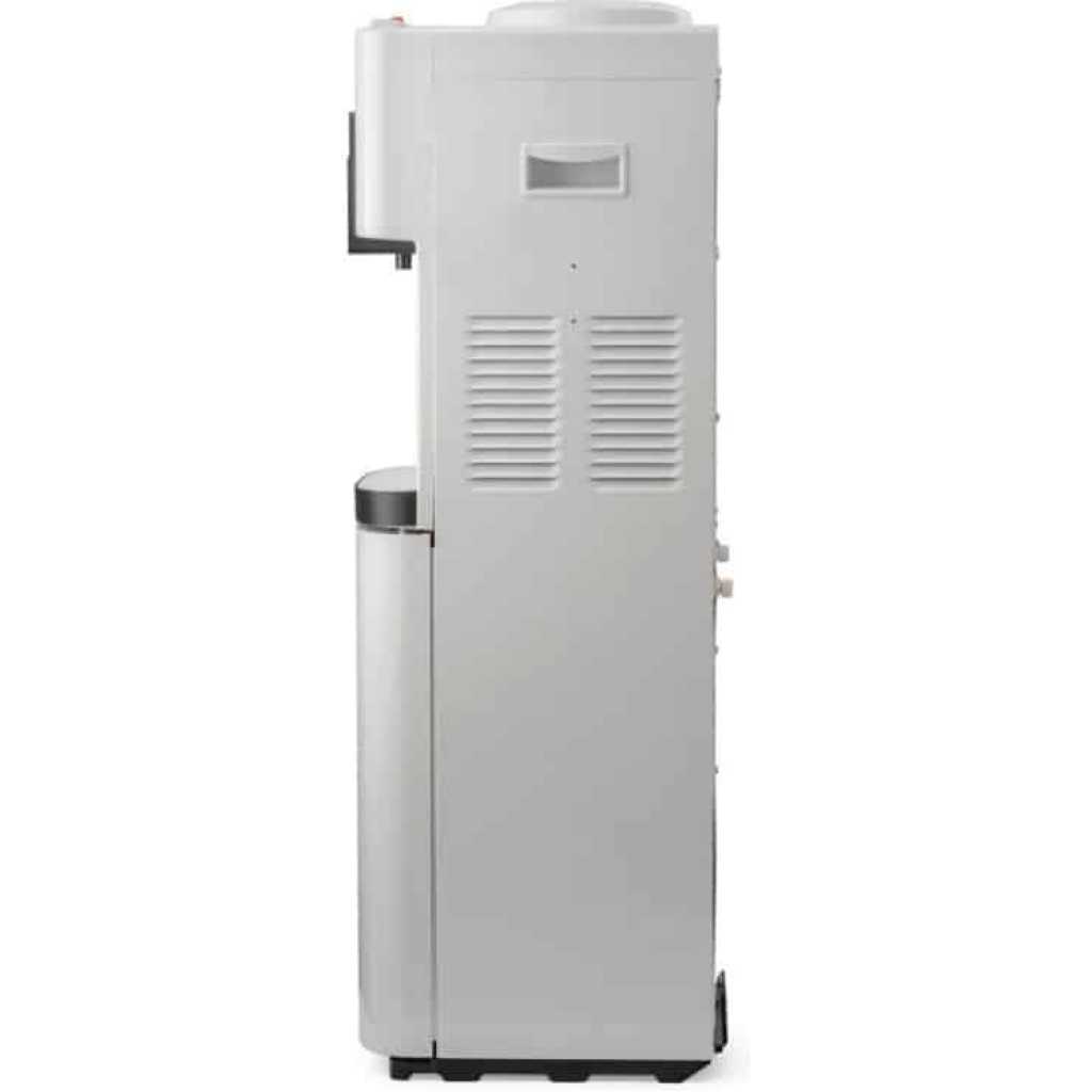 Midea Water Dispenser YL2037S-W; (Hot, Cold, Normal) Free Standing Top Loading Water Dispenser With Refrigerator, Child Safety Lock - White