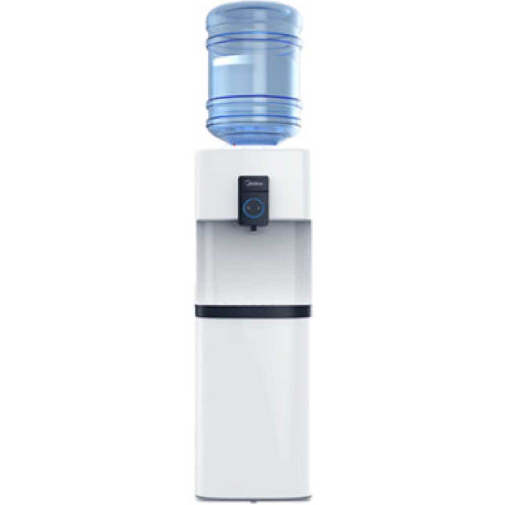 Midea Water Dispenser YL2037S-W; (Hot, Cold, Normal) Free Standing Top Loading Water Dispenser With Refrigerator, Child Safety Lock - White