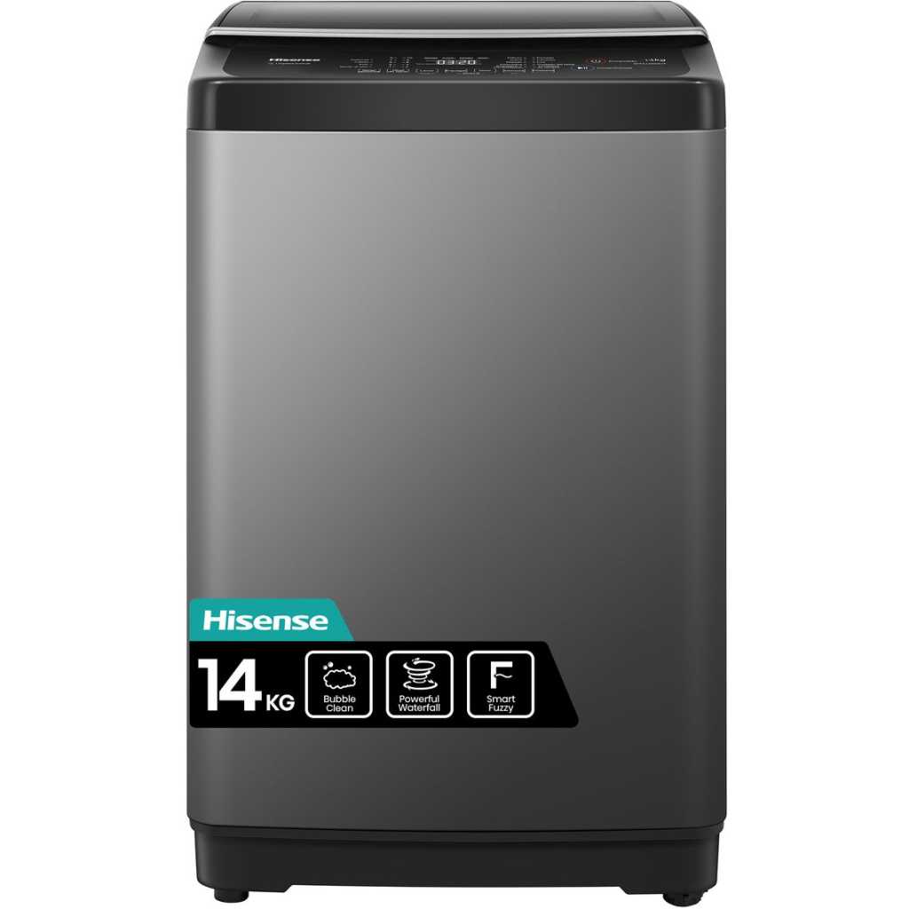 Hisense 14Kg Top Loader Washing Machine with LED Display WTJA1402T (Wash & Dry) - Titanium Grey