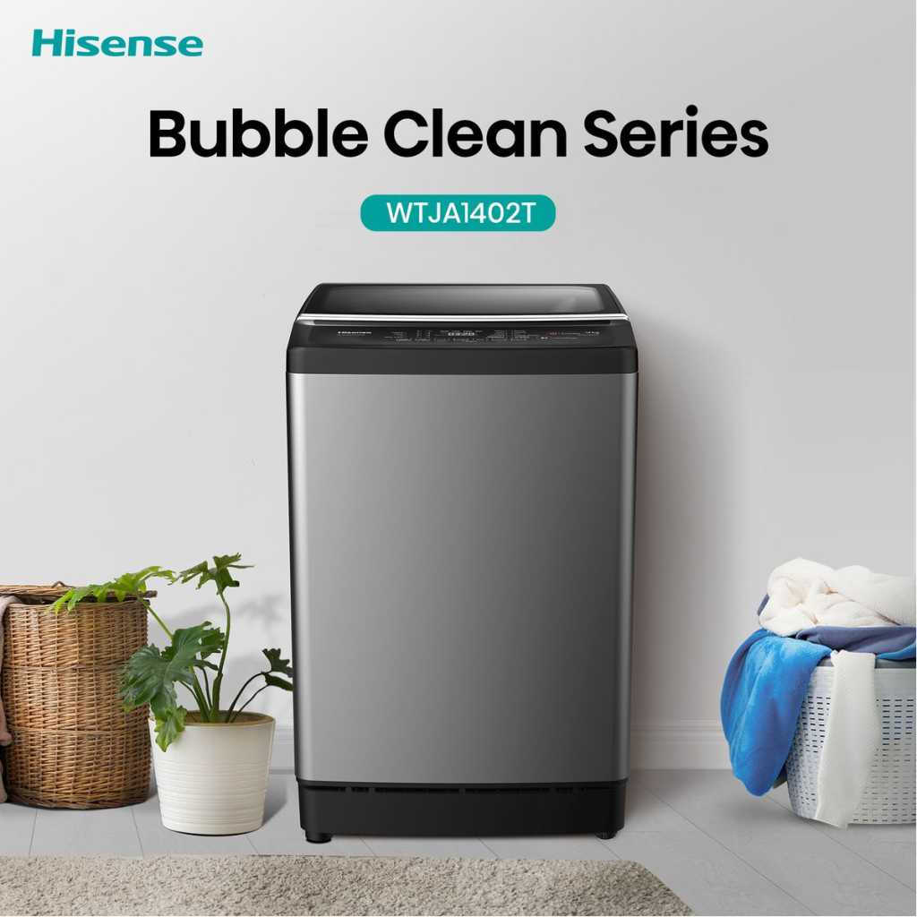 Hisense 14Kg Top Loader Washing Machine with LED Display WTJA1402T (Wash & Dry) - Titanium Grey