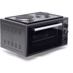 Blueflame 45 Liters Electric Mini Oven With Two Hot Plates / Hobs, Thermostat, 2 Trays With Lamp, Up And Down Heating Function 45302-L – Black