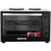 Geepas 60L GO4452 Electric Oven With Rotisserie And Convection, 2 Hot Plates - Black