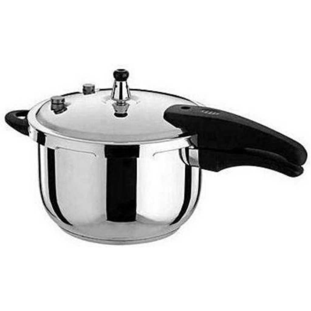 Hcx 11 Litres Stainless Steel Pressure Cooker With Steamer Pot Saucepan Cookware-Silver