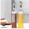 2 Pieces Of Glass Oil Dispenser Bottle 500 ml for Kitchen, Vinegar Olive Oil Dispenser Oil Bottle for Cooking, Clear Glass Oil Storage Bottle Transparent Pourers