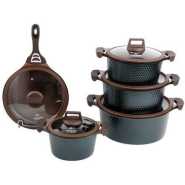 10 Piece Granite Non-stick Saucepan Cookware Pots Serving Dishes- Multicolor