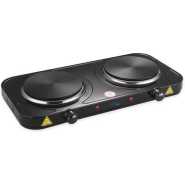 RAF Electric Ceramic Stove 1000+1000 Watts cooking hot plate with temperature control overheat protection electric cooker 2000 watts- Black