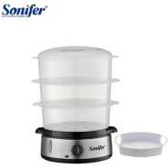 Sonifer Electric Food Steamer for Cooking, 3 Tiers Vegetable Steamer, 800W Fast Simultaneous Cooking, 60-Minute Timer, Veggies Steamer, Ideal for Fish Seafood Rice, BPA-Free Baskets- Multicolor