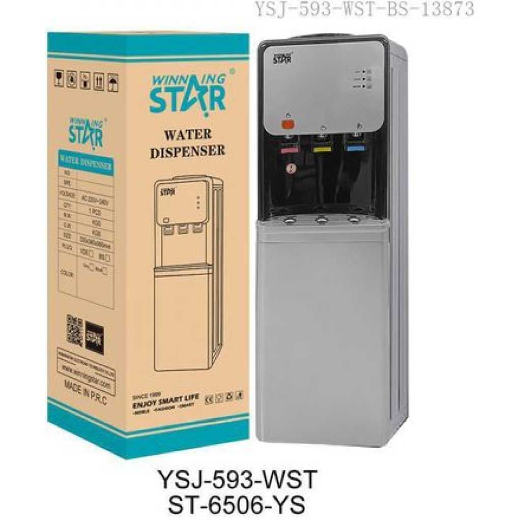 Winningstar Multifunctional Vertical Water Dispenser with Hot Cold Room Water 100W Refrigeration Water Outlet*3 304 Stainless Steel Hot/Cold Water Tank Over Current Protection Automatic Constant Temperature 1.6m Copper Cable BS- Multicolor