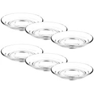 6 Pieces Of Clear Glass Saucers Round Decorative Plates Without Cups For Serving Tea Coffee Snacks