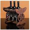 Tabletop Wooden Wine Rack Stand With Stemware Holder For 3 Bottles & 6 Glasses, Dining Room Decorating Shelf Storage Bar Organizer