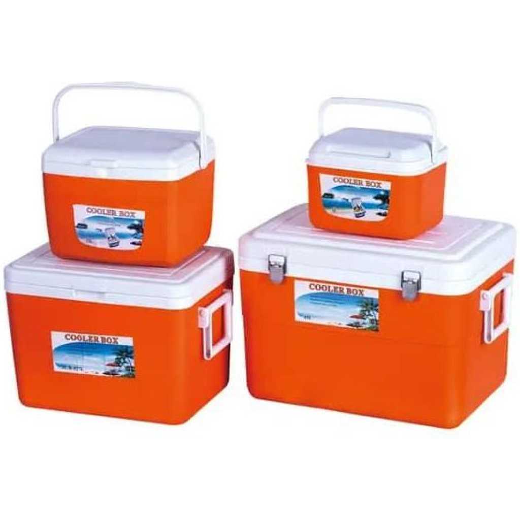 4 Set Of 5L 13L 27L 45L Plastic Cooler Box, Outdoor Waterproof Insulated Ice Cooler Box Lunch Box For Camping Picnic Beach Car Cans Fish Barbecues Food- Multicolor