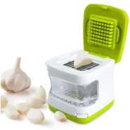 3 In 1 Onion Garlic Press Cube, Slicer, Chopper Peeler- White, Green