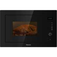 Hisense Built-in Solo Microwave Oven With Grill HB25MOBX7, Safety Switch, Defrost, Auto Programs, Digital Display, Inox Interior, 900W - Black