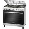 Bosch 90cm Freestanding Cooker; 5 Gas Burners, Gas Oven & Grill, Rotisserie, Cast Iron Pan Supports, Auto Safety Device, Auto Ignition HGVDF0V52S, Inox