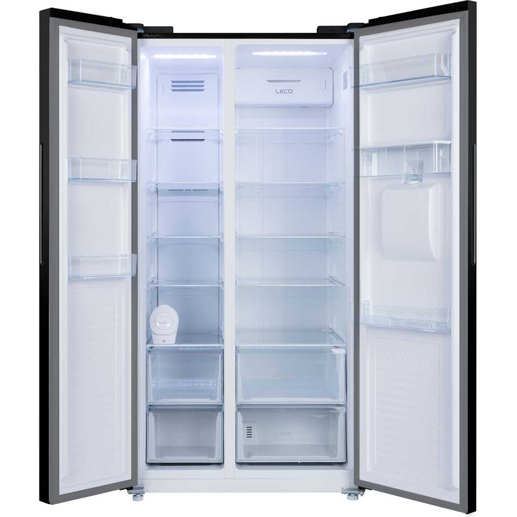 CHiQ 730L CSS730NPIK3 Side-By-Side Fridge, Inverter and No Frost Technology, Water Dispenser, LED Display (Black)