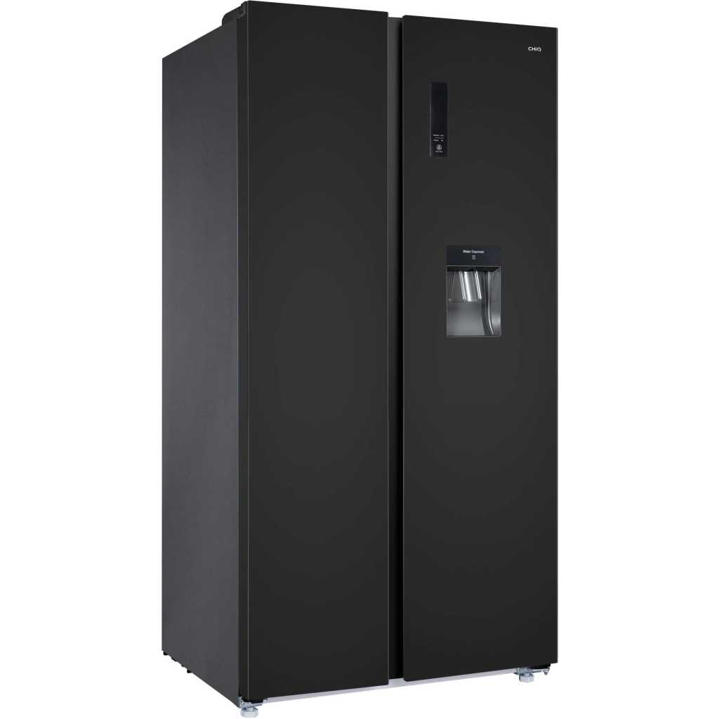 CHiQ 730L CSS730NPIK3 Side-By-Side Fridge, Inverter and No Frost Technology, Water Dispenser, LED Display (Black)