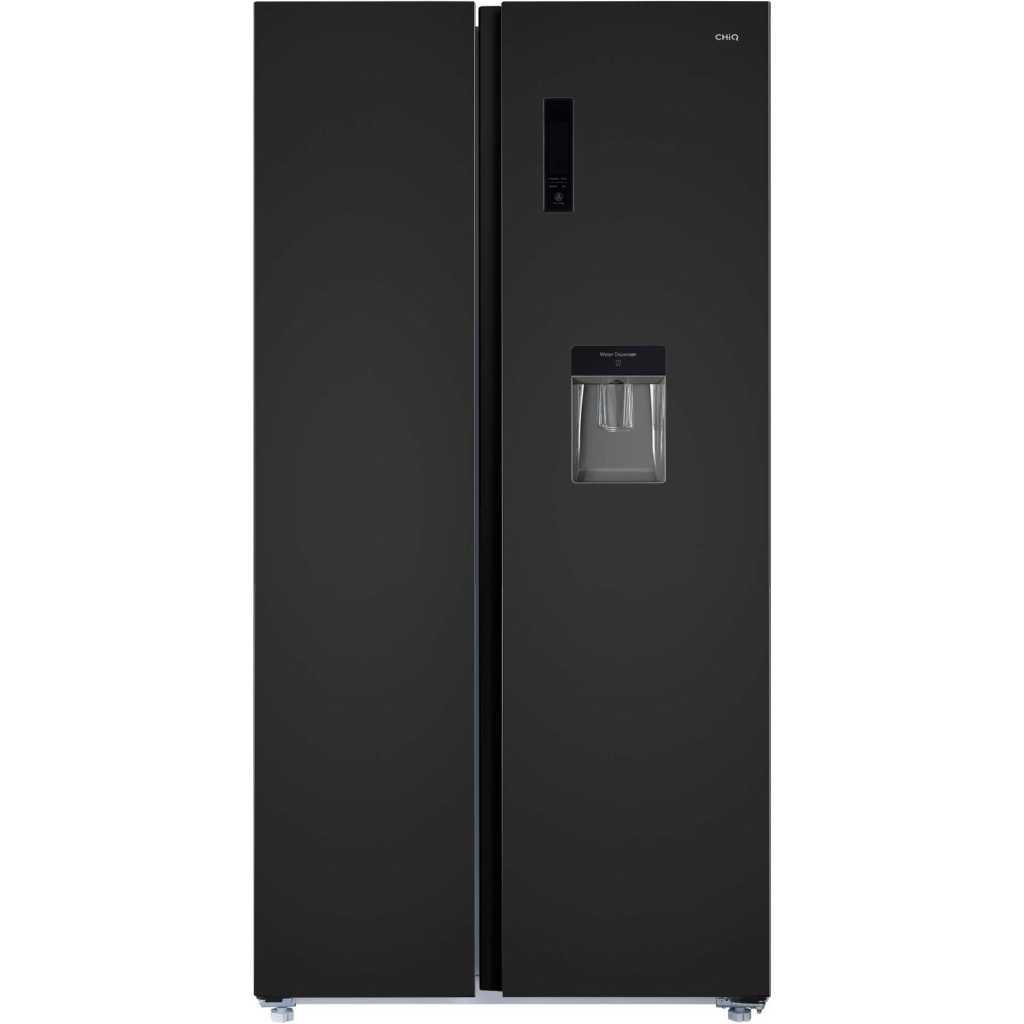 CHiQ 680L CSS680NPIK3 Side-By-Side Fridge, Inverter and No Frost Technology, Water Dispenser, LED Display (Black)